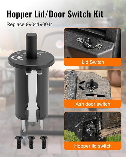 Fan and Lid/Door Switch Replacement Kit Compatible with Masterbuilt Gravity Series 560 1050 800 Digital Charcoal Grill and Smoker Combo, Replace 9904190041 9904190045 9904190040