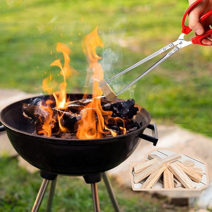 Mini Fire Stick Tongs Pellet Scoop Set Compatible with Solo Stove Mesa/XL, Tabletop Fire Pit Accessories, Mini Firewood Grabber & Pellet Handling Tool