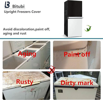 Bitubi Upright Freezers Cover,Outdoor Refrigerator Cover,– Waterproof, Dustproof, Sun-Proof, 23"W x 23"D x 56"H. Suitable for most 5-7.5 Cubic Compact Mini Freezer on market (Black)