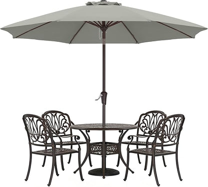 ABCCANOPY 10FT Patio Umbrella, Outdoor Waterproof Table Umbrella with Push Button Tilt and Crank, 8 Ribs UV Protection Pool Umbrella for Garden, Lawn, Deck & Backyard (Gray)