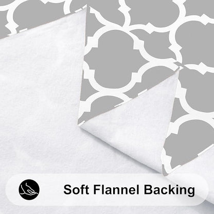 Smiry Rectangle Tablecloth, Waterproof Vinyl Tablecloths with Flannel Backing for Rectangle Tables, Wipeable Spillproof Plastic Tablecloth for Dining, Camping, Indoor and Outdoor (60"x84", Light Grey)