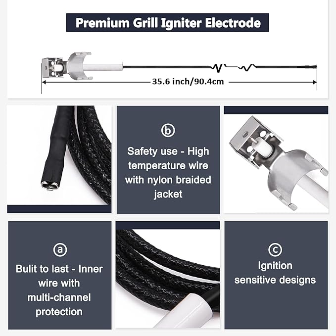 Hiorucet Emitter Plates Grill Parts for Charbroil Commercial 463241413, 463241414, Cooking Grates, Heat Shield, Burner, Ignitor for Charbroil Commercial Tru Infrared Grill Replacement Parts 4 Burner.