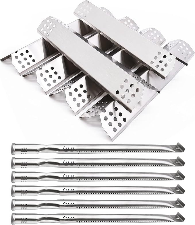 Repair Kit Compatible with Nexgrill 720-0896B 720-0896C 720-0896E 720-0882A 720-0896 720-0925 Grills, Grill Burner Tubes & Flame Tamers Heat Shields Replacement (6 Pack)