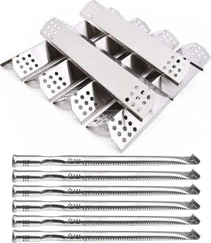 Repair Kit Compatible with Nexgrill 720-0896B 720-0896C 720-0896E 720-0882A 720-0896 720-0925 Grills, Grill Burner Tubes & Flame Tamers Heat Shields Replacement (6 Pack)