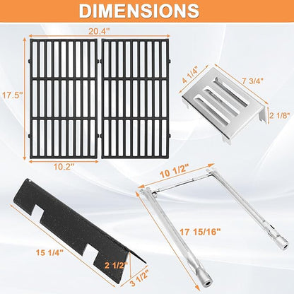 GS4 Spirit II Grill Parts for Weber Spirit 2 Parts Spirit II 200 SER Replacement Parts for Weber GS4 Spirit 2 Flavorizer Bars 7635 67045 68842, Burners 69785 67024, Heat Deflector 67060, 7637 Grates