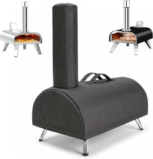 Pizza Oven Cover for Big Horn and for Aidpiza 12'' Wood Pellet Pizza Oven | 22"L x 15"W x 20.5"H, 600D Heavy Duty Polyester, Durable, Waterproof, For Outdoor, with Adjustable Drawstrings and Handle