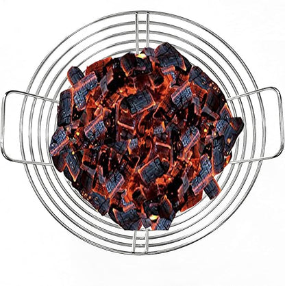 Lump Charcoal Fire Basket with Divider Stainless Steel Grill Ash Baskets Fits 18" Big Green Egg Accessories, Kamado Joe Classic Large Green Egg Basket Replacement