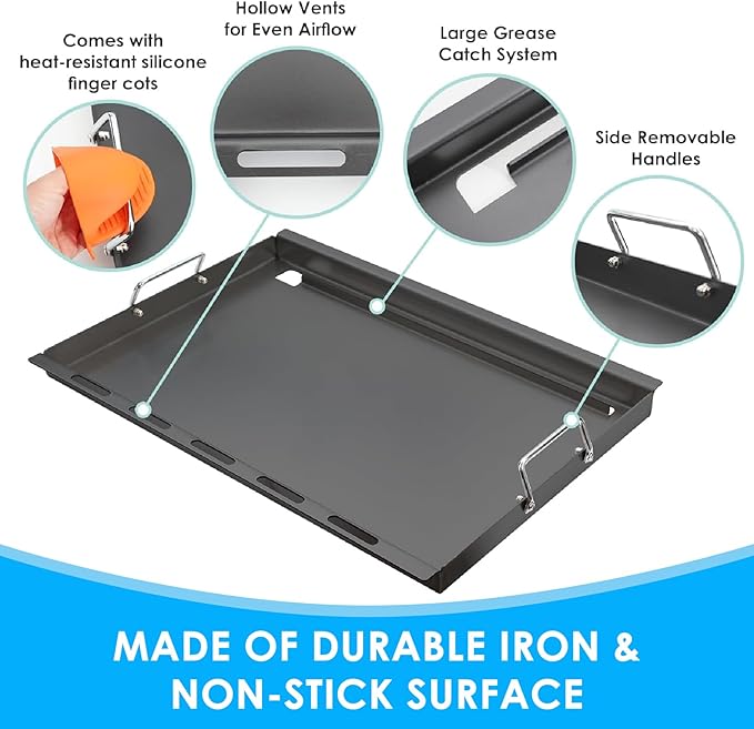 SafBbcue Genesis 300 Full Size Griddle for Weber Genesis 300 Grill Parts 7524 Flat Top Grill Insert for Weber Genesis E310 E320 E330 S310 S320 S330 EP310 EP320 EP330 Carbon Steel