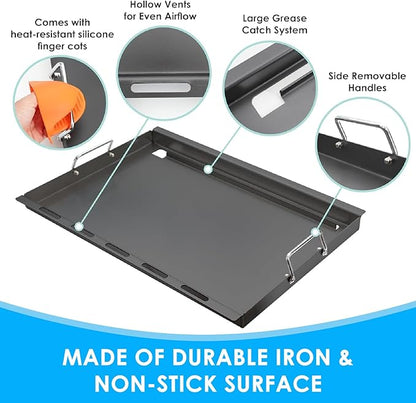 SafBbcue Genesis 300 Full Size Griddle for Weber Genesis 300 Grill Parts 7524 Flat Top Grill Insert for Weber Genesis E310 E320 E330 S310 S320 S330 EP310 EP320 EP330 Carbon Steel