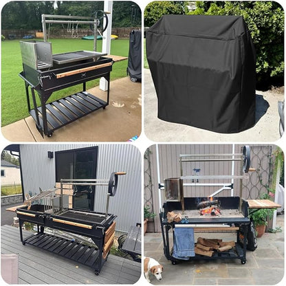 Santa Maria Grill XL Cover for Argentine Santa Maria Wood Fire Charcoal Steel BBQ Grill Waterproof Heavy Duty Cover 24" D x 112" W x 64" H