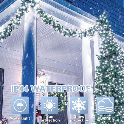 66ft Christmas Decorative Mini Lights,200 LED Green Wire Fairy Starry String Lights Plug in, 16 Lighting Modes, for Indoor Outdoor Xmas Tree Wedding Party Decoration (White)