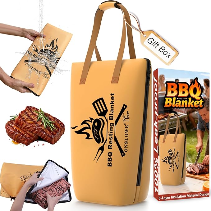 25in BBQ Blanket for Resting Meat - Meat Resting Bag of Washable Oxford Cloth - Insulated Brisket Resting Blanket for Turkey, Pork Shoulder & Beef - Christmas Gifts, Gifts for Men, BBQ Lovers