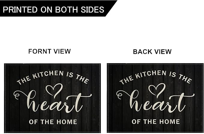 Vintage Style Placemats Set of 4 Kitchen Inspirational Quotes Rustic Home Decorative Table Mats Waterproof Heat Resistant Washable Non-Slip Place Mats for Dinner Room Kitchen Decor Table 12”×16”