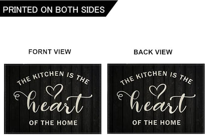 Vintage Style Placemats Set of 4 Kitchen Inspirational Quotes Rustic Home Decorative Table Mats Waterproof Heat Resistant Washable Non-Slip Place Mats for Dinner Room Kitchen Decor Table 12”×16”