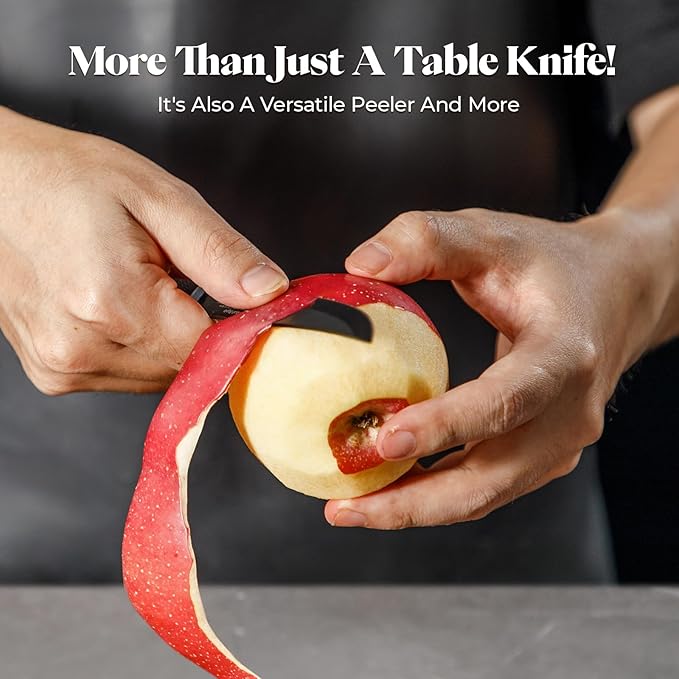 Steak Knives Set of 12, 4.7 Inch Dishwasher Safe Non-Serrated Table Knives, Ultra Sharp for Precise Cutting, Non-Stick Blade & Rust Proof, Easy to Maintain Ideal for Home Restaurant Party