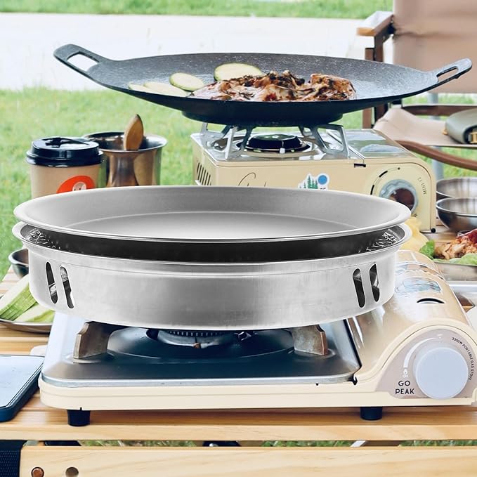 DOITOOL 28cm Portable Outdoor Charcoal Grill with Non-stick Tray, Disposable Mini Bbq Stove for Camping, Picnic, and Backyard Barbecue, Includes Random Color Cleaning Brush