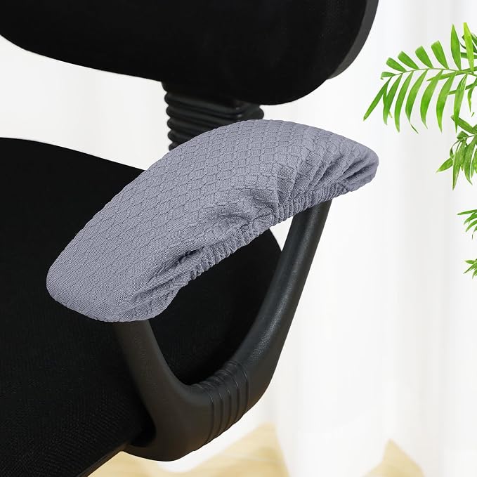 Smiry Office Computer Chair Armrest Covers, 2PCs Anti-dust Arm Rest Pad | Removable Washable Desk Chair Arm Pad Covers, Grey