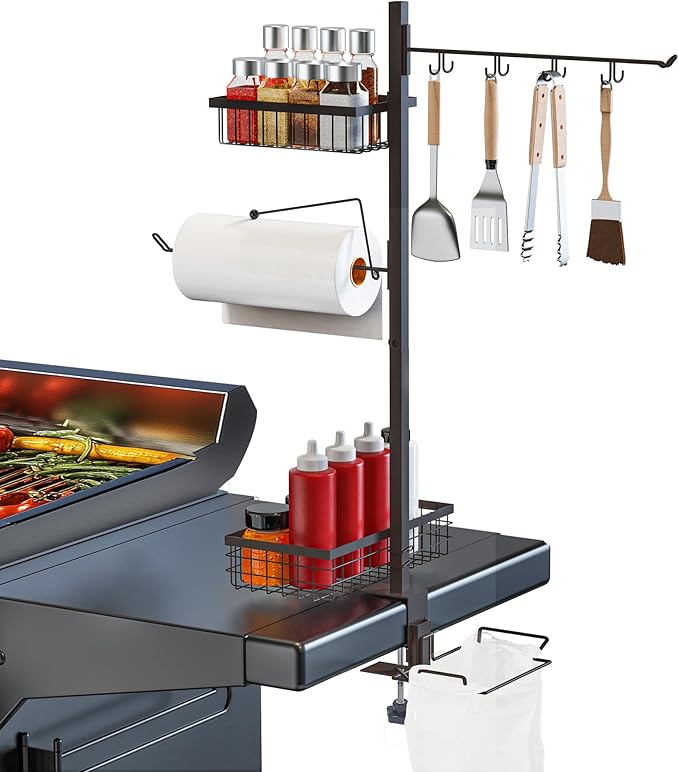 5-in-1 Griddle Caddy for Blackstone - Grill Organizer for Camping Outdoor Kitchen Cooking Tools & Accessories, Fathers Day Grilling BBQ Smoker Accessories Gifts for Men