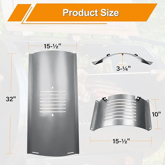 Flame Broiler Kit for Pit Boss PB1600, PB1150, PB1100, PB1000 Series and Pro Series 1100 (PB1100PS1) Wood Pellet Grills, Replacement Parts Includes Main Plate and Slider for Pit Boss Smoker Grill