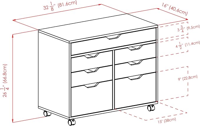 Winsome Halifax Mobile Storage Cabinet with Doors & Drawers, Stylish & Functional Home Storage Cabinet for Filing, Kitchen Organization, Moveable Furniture for Office, Dorms, Apartments
