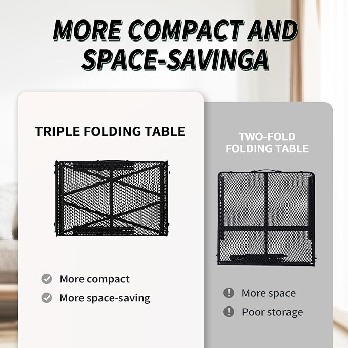 Folding Grill Table, 4x2 FT Portable Camping Table, Foldable | 3 Adjustable Height Max 27.5" Grill Tables for Outside with Mesh Bag, Outdoor table for Camping, Picnic, BBQ, Beach, Patio