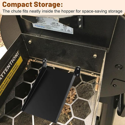 Magnetic Pellet Cleanout Chute | for Traeger and Pit Boss Smoker Pellet Grill Hopper Slide Accessory Wood Pellets Transfer Tool for Cleaner Hopper