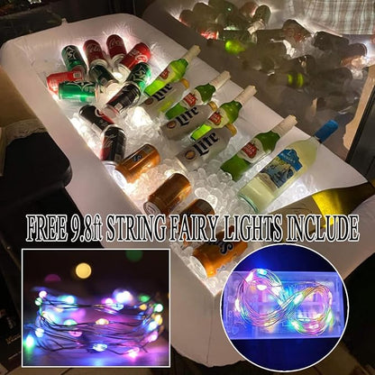 Inflatable Serving Bars Ice Buffet Salad Serving Trays Food Drink Holder Cooler Containers Indoor Outdoor BBQ Picnic Pool Party Supplies Cooler，Ice Tray Food Drink Containers for Summer Par(Black)