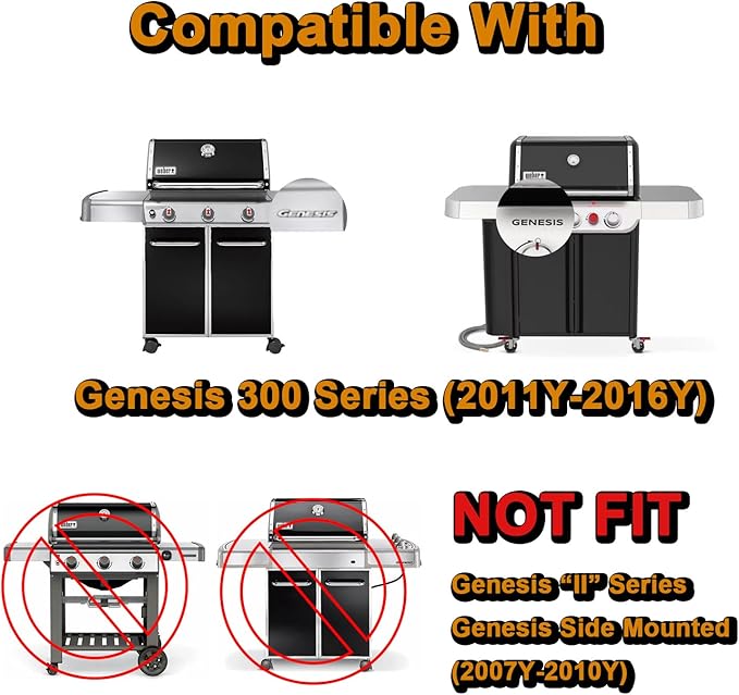 Genesis E-330 4 Burner Grill Replacement Parts for Weber Grill Parts Genesis S330 S-330 E330 EP330 330 Genesis 300 Series E-310 E310 7621 Flavorizer Bars 62753 Sear Burner Tube 65505 Heat Deflectors