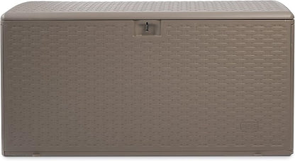 Plastic Development Group Outdoor Storage Deck Box, Standard Close, 99 Gallon, Driftwood