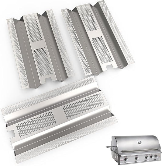 SafBbcue Heat Plates Replacement for Blaze BLZ-3PRO-LP, BLZ-3PRO-NG, BLZ-4PRO-LP, BLZ-4PRO-NG Gas Grill, Flame Tamer for Blaze 3/4 Burner Grill, Stainless Steel Heat Shield, 3 Pack