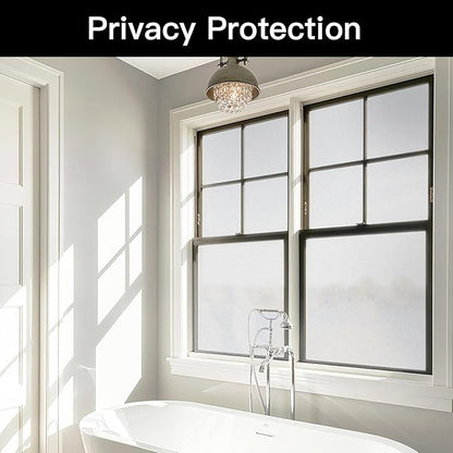 Window Film 17.7''x314.9'' Clear Contact Paper Window Privacy Film Frosted Glass Self-Adhesive Paper Removable Protective Film Waterproof Liner Drawer Shelf Kitchen Cabinet Desk Fridge Roll
