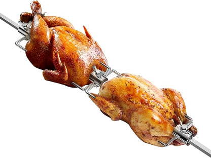 onlyfire Universal Rotisserie Meat Forks BBQ Grilling Accessories for Most Grills, Include 2pcs 2-Pronged Rotisserie Forks and 1pc Double Sided Rotisserie Fork