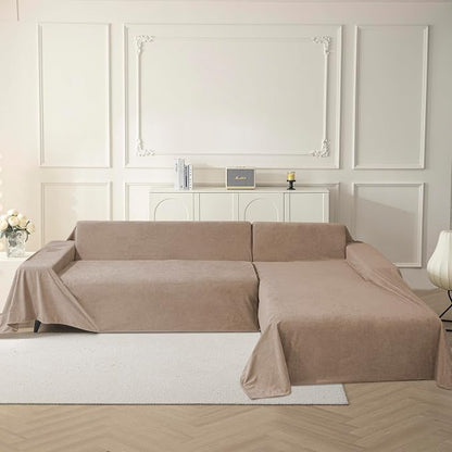 MYSKY HOME Couch Cover Sofa Covers for 2-3 Cushion Couch, Non-Slip Dog Furniture Protector Cover for Sofa, Couch Protector, Couch Covers for Sectional Sofa, 71" x 118", Khaki