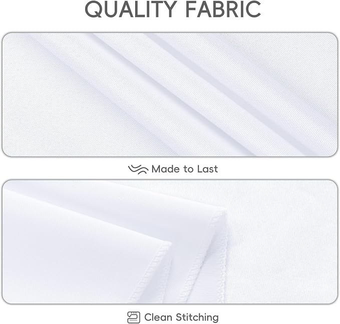 12 Pack White Round Tablecloth 90 Inch | For 3Ft-5Ft Round Table, Wrinkle Resistant Table Cloth, Washable Polyester Fabric, For Wedding Party Banquet Buffet Camping