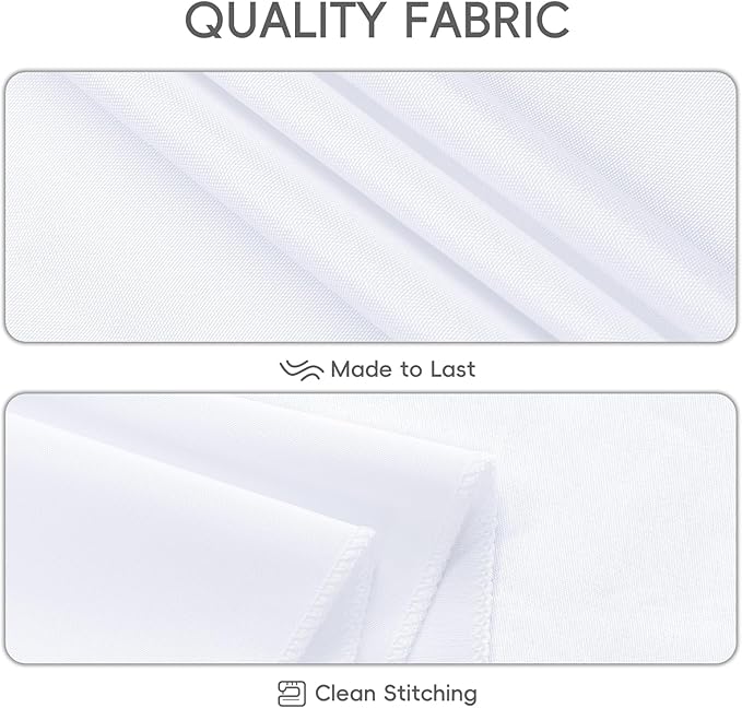 8 Pack White Round Tablecloth 108 Inch | For 4Ft-6Ft Round Table, Wrinkle Resistant Table Cloth, Washable Polyester Fabric, For Wedding Party Banquet Buffet Camping