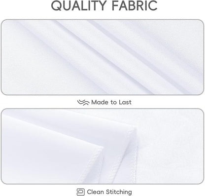 8 Pack White Round Tablecloth 108 Inch | For 4Ft-6Ft Round Table, Wrinkle Resistant Table Cloth, Washable Polyester Fabric, For Wedding Party Banquet Buffet Camping