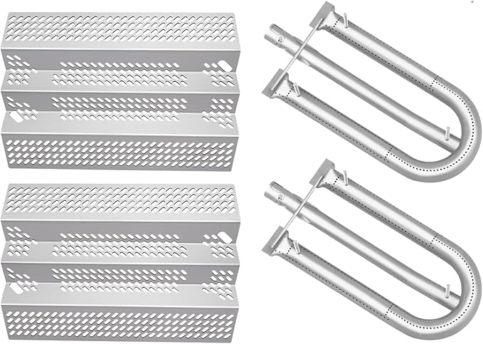92461 2 Pack Heat Plate and 2 Pack 12461 Grill Burner Repair Kit Replacement Grill Parts for American Outdoor Grill 24NB 24NG 24NP Gas Model
