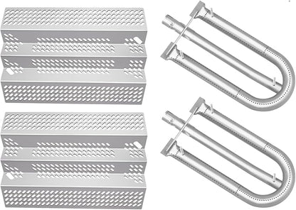 92461 2 Pack Heat Plate and 2 Pack 12461 Grill Burner Repair Kit Replacement Grill Parts for American Outdoor Grill 24NB 24NG 24NP Gas Model