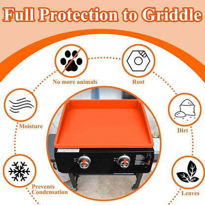 BANGIE 22" Silicone Griddle Mat for Blackstone Accessories - Anti-Warping & UV-Resistant Cover for Tabletop Portable Flat Top Grill, Blocks Condensation Rust (Orange)