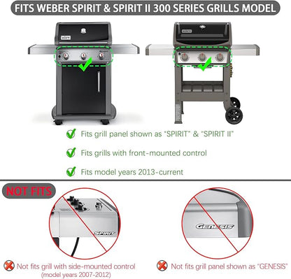 Spirit Grill Replacement Parts 7638 Grates 7636 Flavorizer Bars for Weber Spirit and Spirit II 300 Series Grills with Front Mount Controls E-310 E320 E330 S310 S320 S330 SP310 SP320 SP330 II E-310