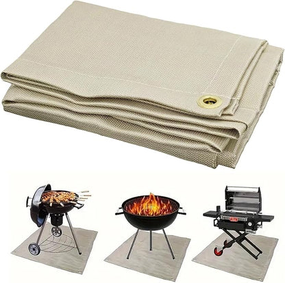 40" Fire Pit Mat Thickened Fireproof Wood Stove Under Grill Mat with Solo Stove for Wooden Deck BBQ Lawn Protection