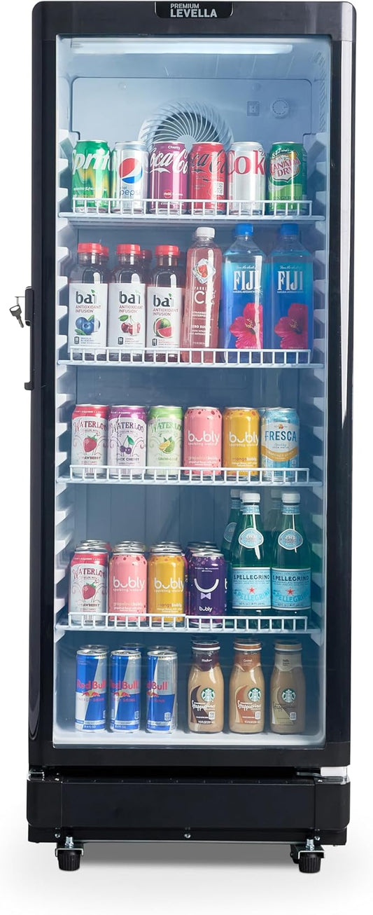 PremiumLevella Glass Door Display Refrigerator 7.1 cu ft Commercial Beverage Cooler Merchandiser