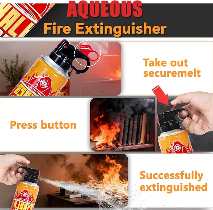 2PCS Mini Fire Extinguishers for Vehicle & Home & Kitchen- Small Portable Car Fire Extinguisher Kit with Brackets - Stay Safe Emergency Suppression for Motorcycle & RV & Kitchen