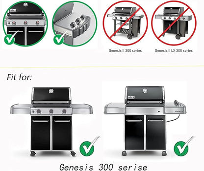 Leship 19.5 inch Cooking Grates Replace for Weber 7524, 7528, Weber Genesis 300 Series Genesis E310 E320 E330 S310 S320 S330 EP310 EP320 EP330 Grills, Cast Iron Grill Grates (19.5" x 12.9" Each)