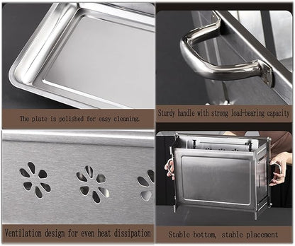 Barbecue oven household grilled fish oven charcoal outdoor barbecue grill outdoor small charcoal barbecue oven, Silver, 461844