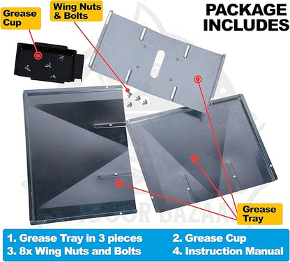 Adjsutable Grease Tray for Gas Grill (27-30 inches), Fits 4/5 Burner Grills from Nexgrill, Dyna Glo, Backyard Grill, BHG, Uniflame & Others, Universal Drip Tray with Catch Pan