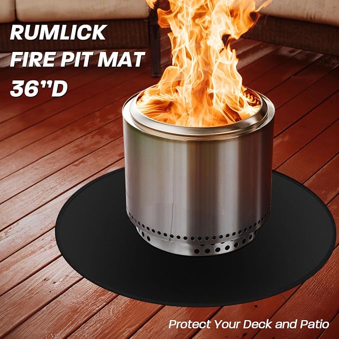 30" Fire Pit Mat for Solo Stove Bonfire - Round Under Grill Mat | Double-sided Fireproof,Oil & Waterproof,Portable,Easy to Clean,Outdoor Patio Deck Protection,Fireplace,Camping Stove Fire Mat