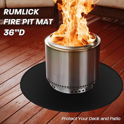 30" Fire Pit Mat for Solo Stove Bonfire - Round Under Grill Mat | Double-sided Fireproof,Oil & Waterproof,Portable,Easy to Clean,Outdoor Patio Deck Protection,Fireplace,Camping Stove Fire Mat
