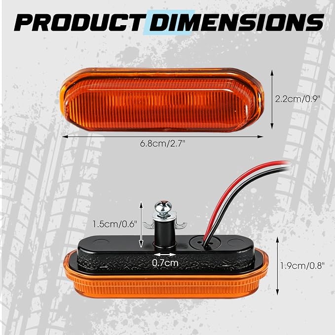 Front LED Grill Lights Compatible with Ford Bronco Accessories 2021 2022 2023 2024 2025 2/4-Door Badlands Wildtrak Everglades, Amber Light, 3PCS