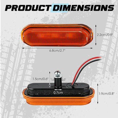 Front LED Grill Lights Compatible with Ford Bronco Accessories 2021 2022 2023 2024 2025 2/4-Door Badlands Wildtrak Everglades, Amber Light, 3PCS